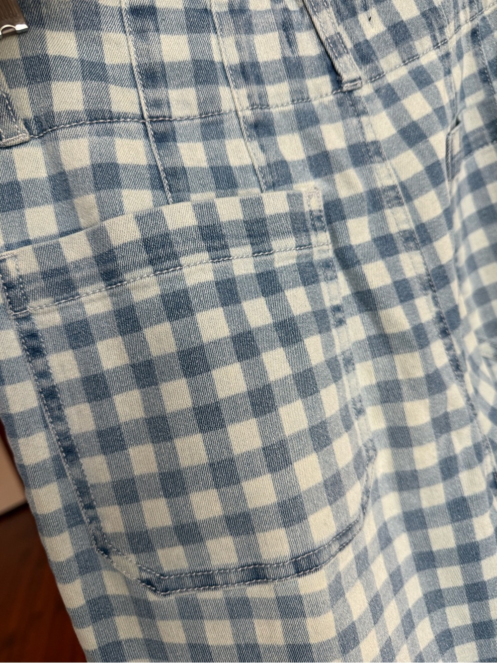 Versona Blue Gingham Wide-Leg Pants Sz 8 - Picture 5 of 12